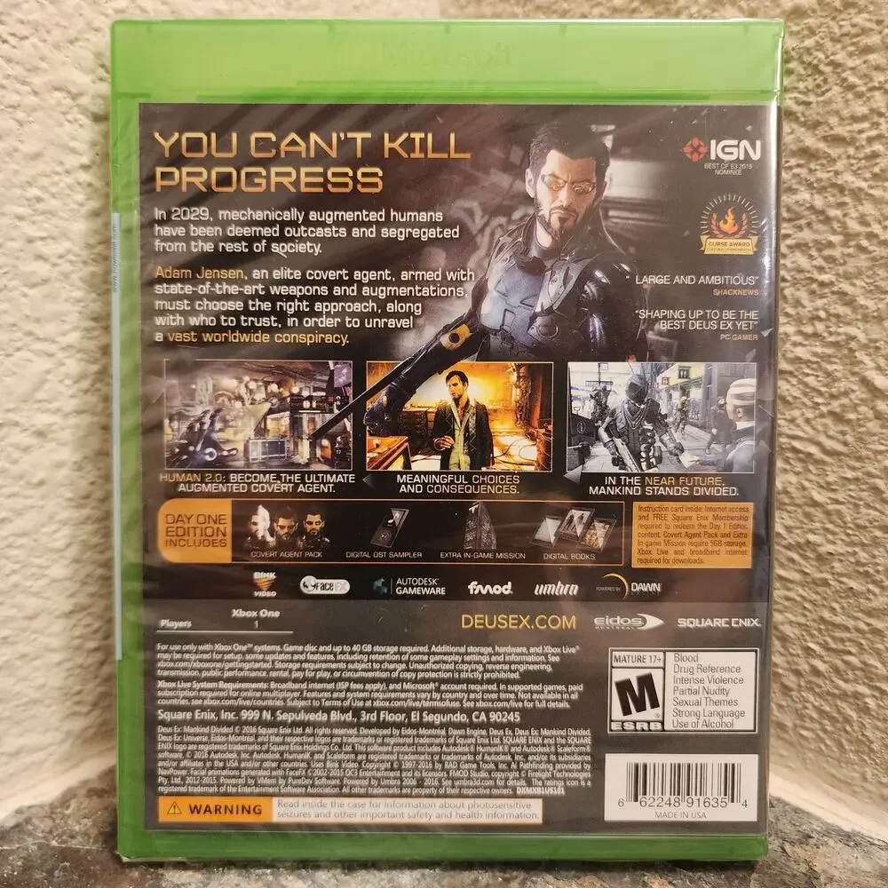 Game - Deus Ex: Mankind Divided [Day One Edition] (NEW) - XBOX ONE